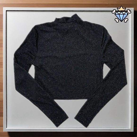 SHEIN MEN MOCK NECK LONG SLEEVE GLITTER CROPPED SHIRT SIZE MEDIUM FITTED - Picture 6 of 7